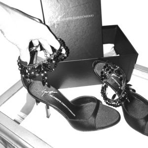 Giuseppe Zanotti black satin sandal